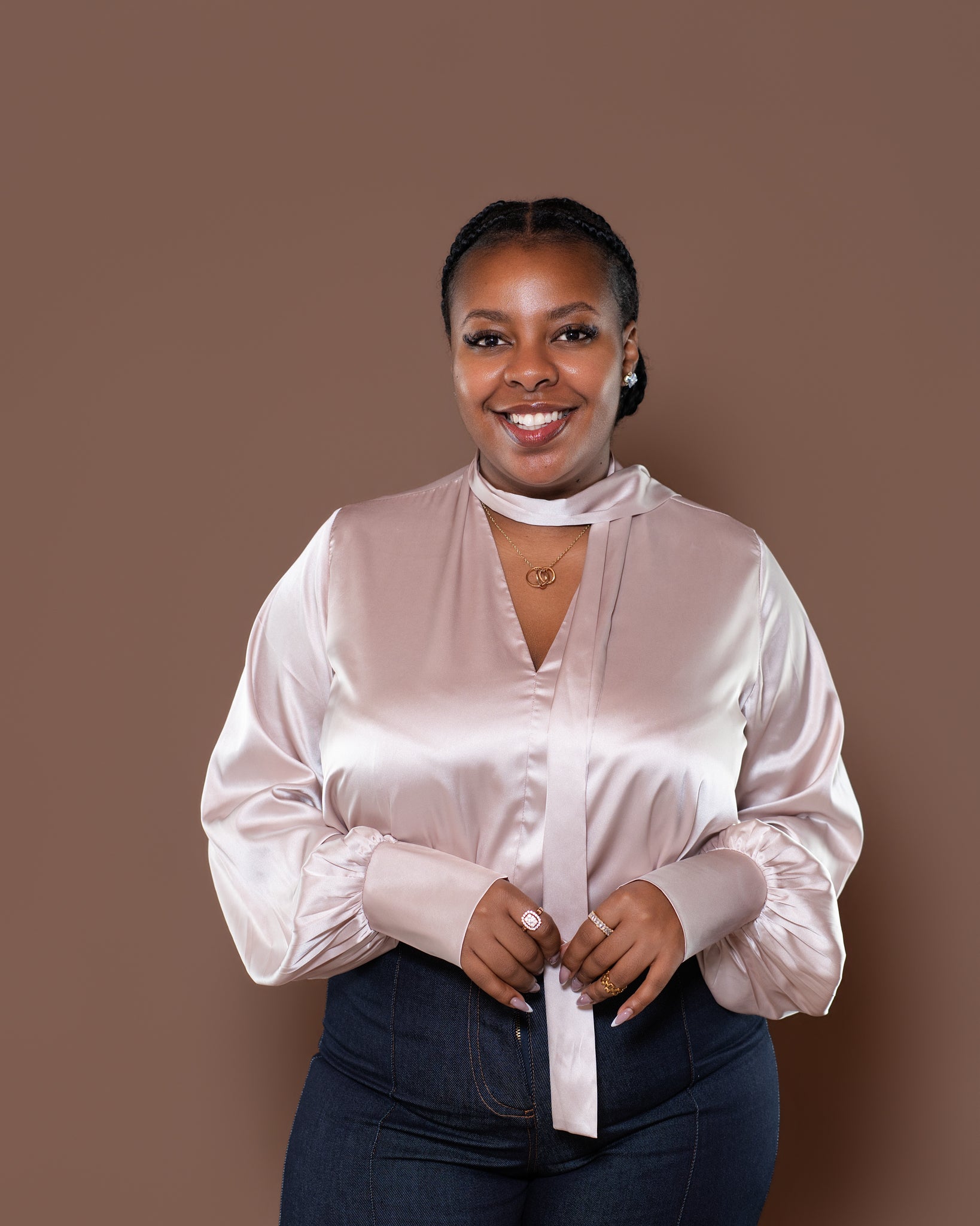 Bella Blouse in Cream Shine